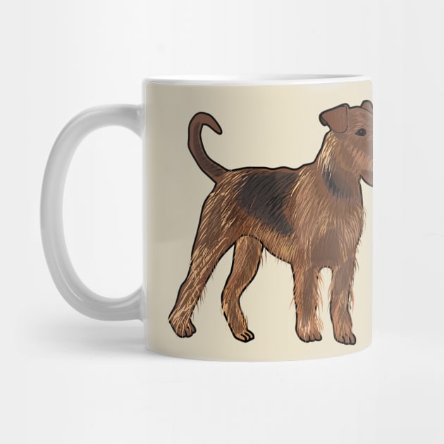 Airedale terrier dog cartoon illustration by Miss Cartoon